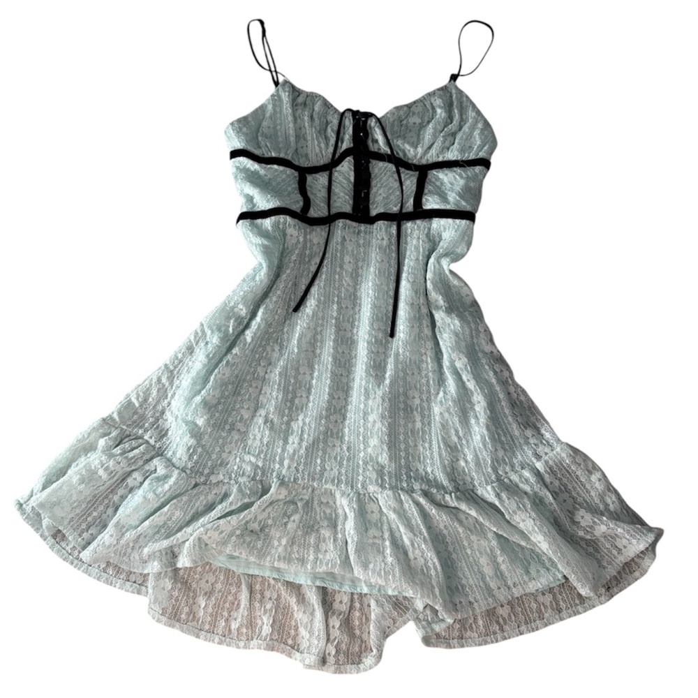 urban outfitters mint green lace mini dress